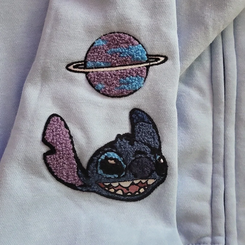 STITCH Disney full zip sweatshirt, hoodie, blue, large - Picture 12 of 16